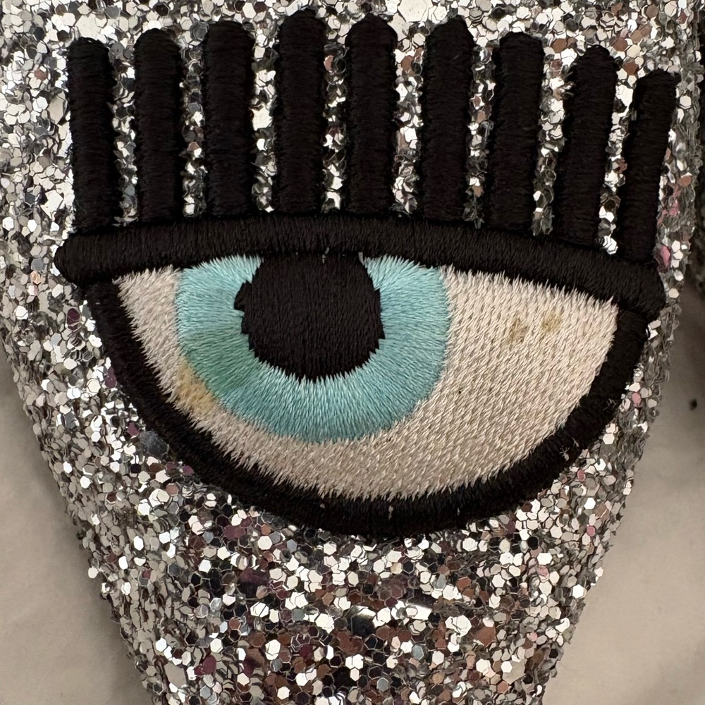 Chiara Ferragni Glitter Loafers with Eye and Lip Design - Picture 6 of 9